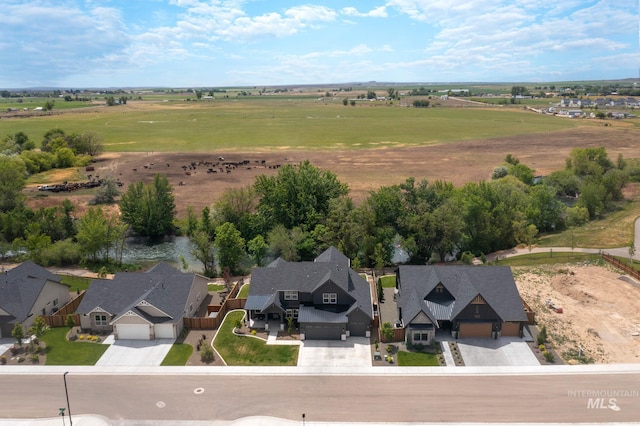 bird's eye view featuring a rural view