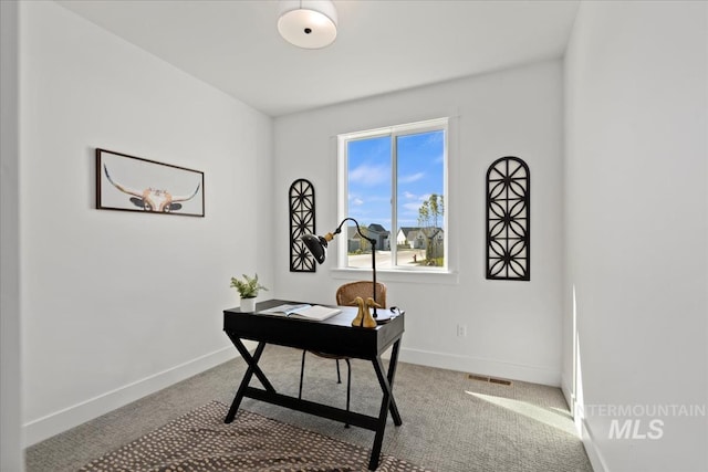 office area with carpet flooring