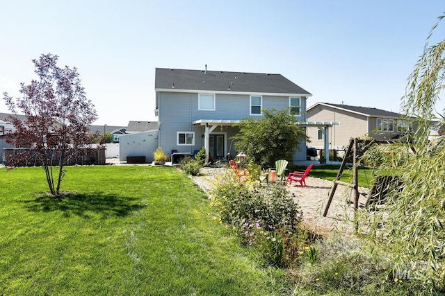 120 Pilgrim Way, Middleton, ID 83644 - rear view of property featuring a pergola, a patio area, and central air condition unit