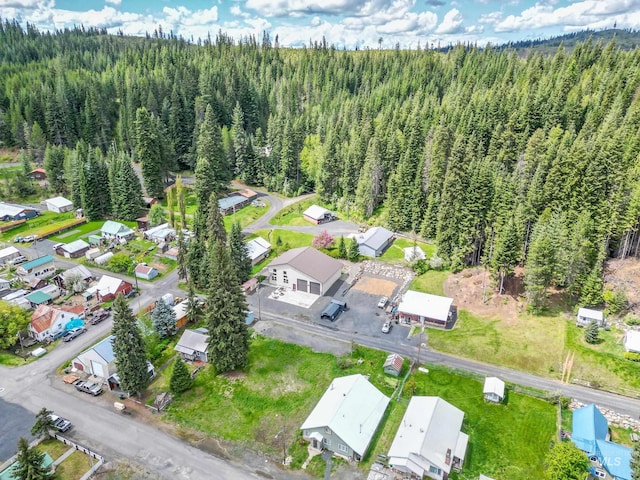 110 S 3rd Ave, Pierce, ID 83546 - aerial view of property and surrounding area with a forest