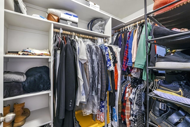 view of walk in closet