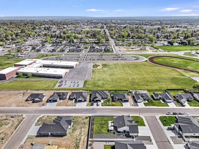 drone / aerial view with a residential view