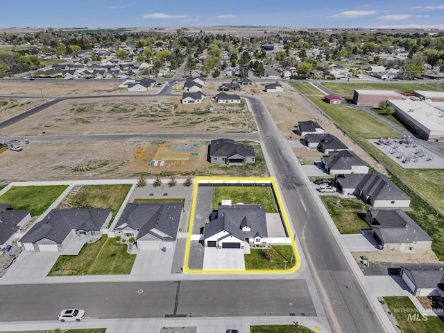 bird's eye view featuring a residential view