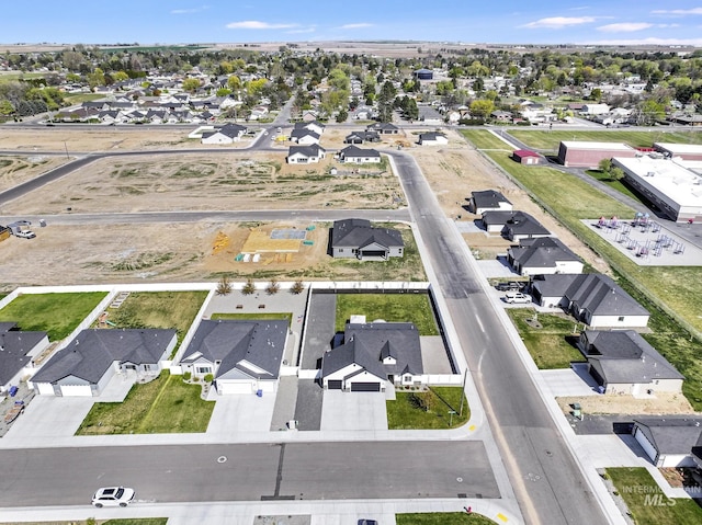 aerial view with a residential view