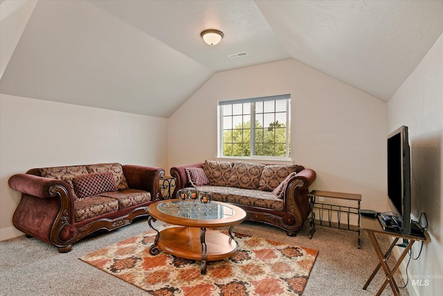 11771 W Cross Slope Way, Nampa, ID 83686 - carpeted living room with visible vents and vaulted ceiling