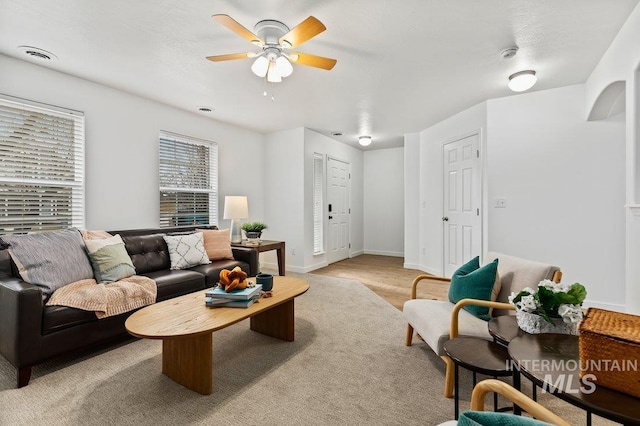 178 W Lava Falls Dr, Meridian, ID 83646 - living area featuring ceiling fan and baseboards