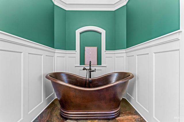 bathroom featuring a tub to relax in