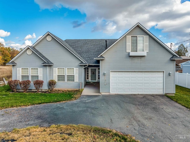 view of front property with a garage