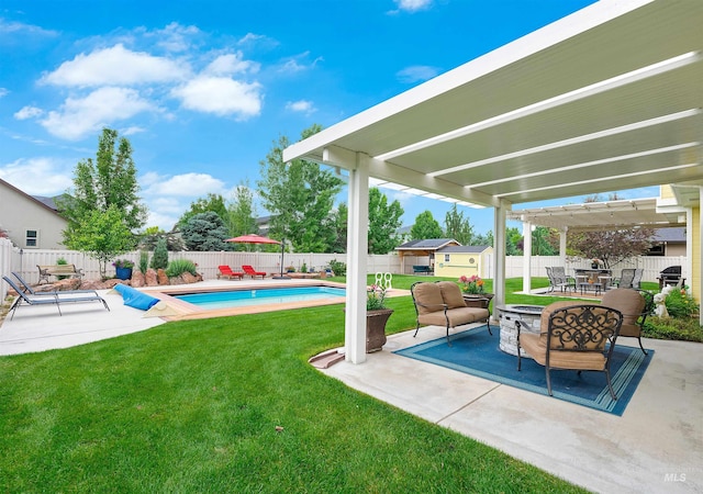 exterior space featuring a patio area and a yard