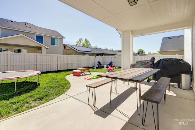 view of patio featuring outdoor dining space and grilling area