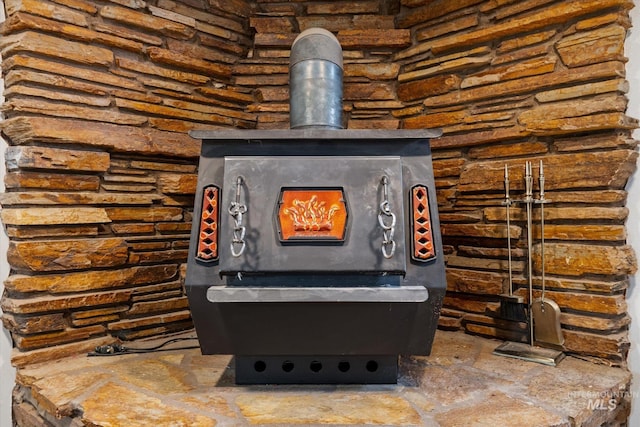 room details with rustic walls