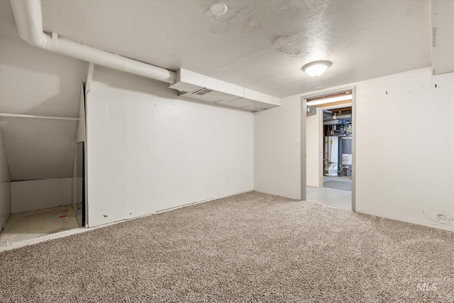 finished basement featuring carpet flooring