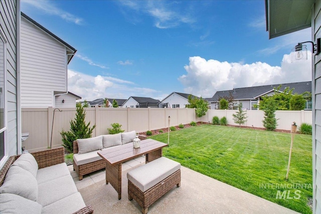 5094 W Avilla Dr, Meridian, ID 83646 - view of patio with outdoor lounge area and a residential view