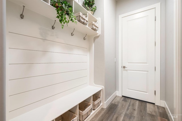 1071 W Rose Quartz St, Kuna, ID 83634 - mudroom featuring wood finished floors and baseboards