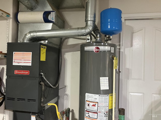 utilities featuring gas water heater