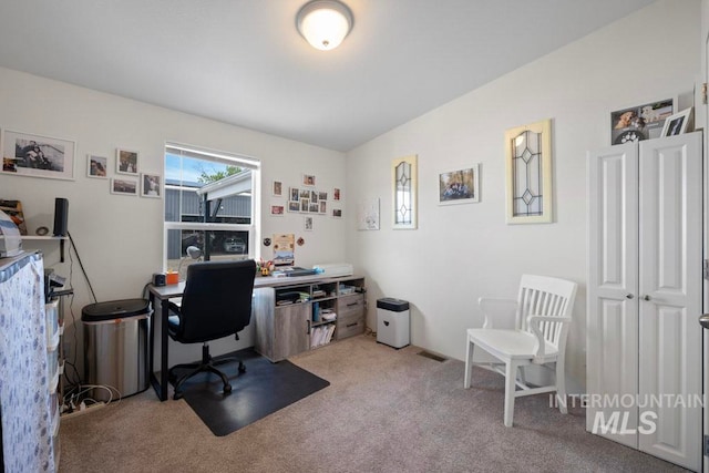 home office with carpet