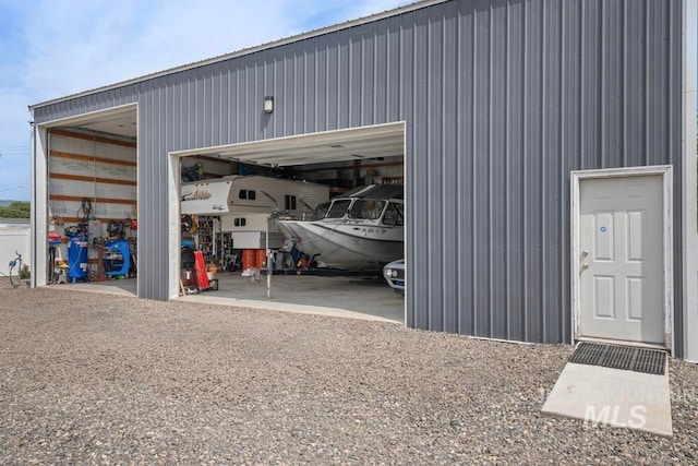 view of garage