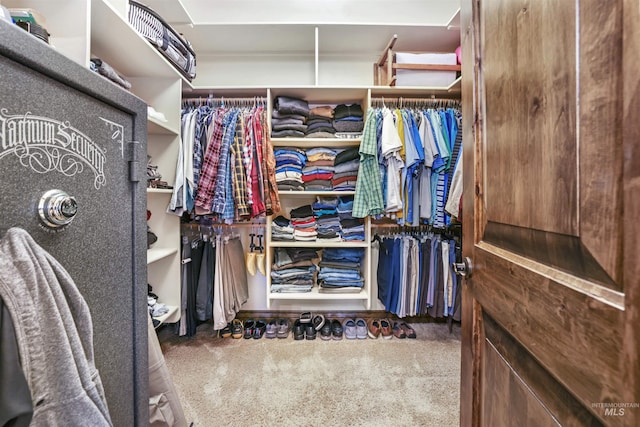 spacious closet with carpet flooring
