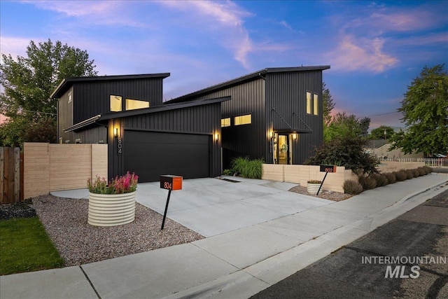 contemporary house with a garage