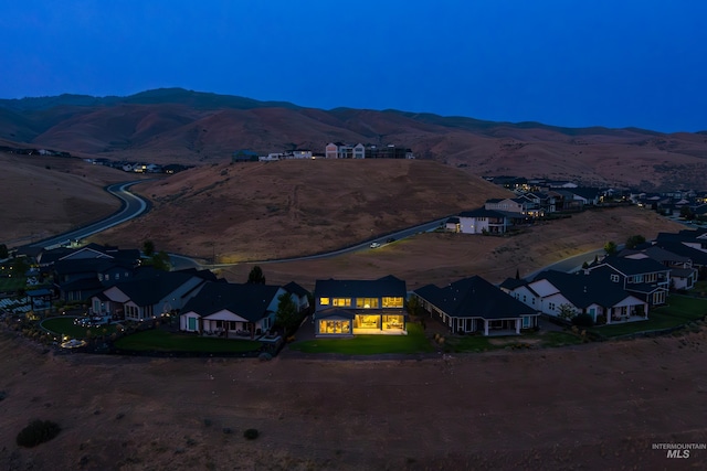 aerial view featuring a mountain view