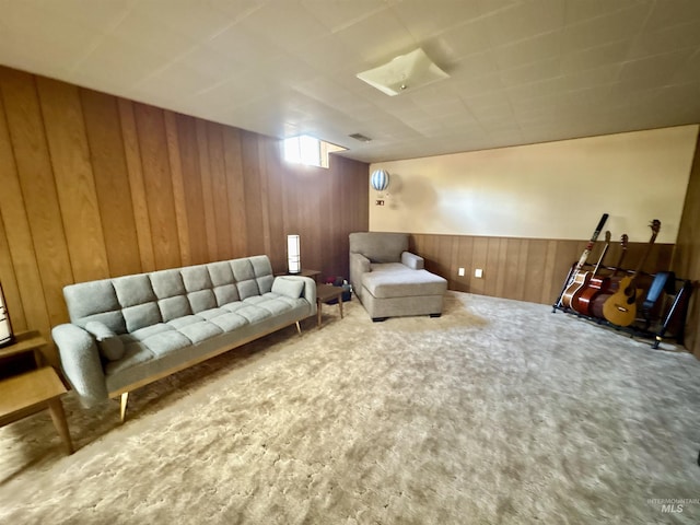600 N 9th E, Mountain Home, ID 83647 - sitting room featuring carpet, wooden walls, and wainscoting