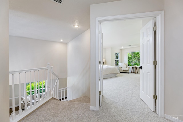 2383 E Lenox Ct, Eagle, ID 83616 - corridor with carpet floors, an upstairs landing, and recessed lighting