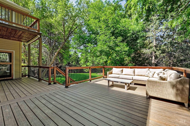 2383 E Lenox Ct, Eagle, ID 83616 - deck with outdoor lounge area and view of scattered trees