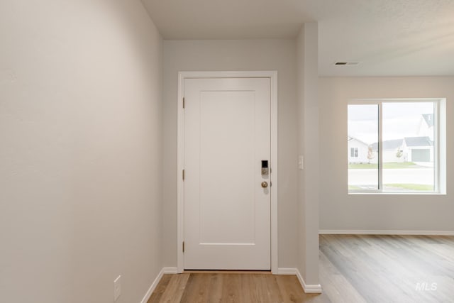 5315 E Burnte Peak St, Nampa, ID 83687 - doorway with light wood-style flooring and baseboards
