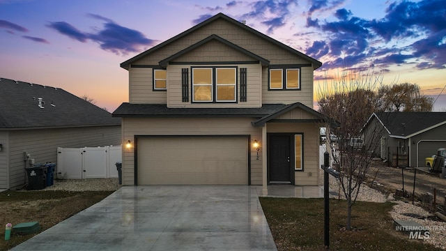 craftsman house featuring a garage