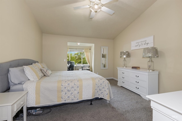 2493 S Skyview Dr, Nampa, ID 83686 - carpeted bedroom with vaulted ceiling and a ceiling fan