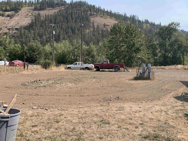 120 Three Bear Ln, Stites, ID 83552 - view of yard with a wooded view and a mountain view