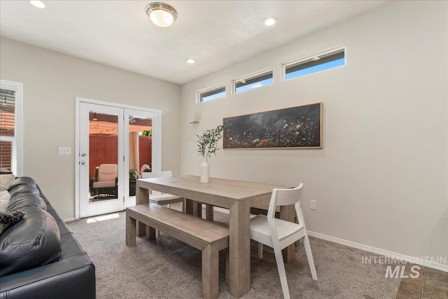 9425 W Java Ct, Boise, ID 83704 - carpeted dining area with recessed lighting, baseboards, and french doors