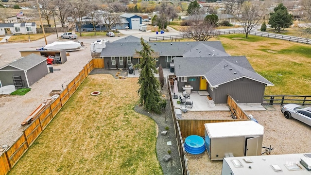 drone / aerial view featuring a residential view