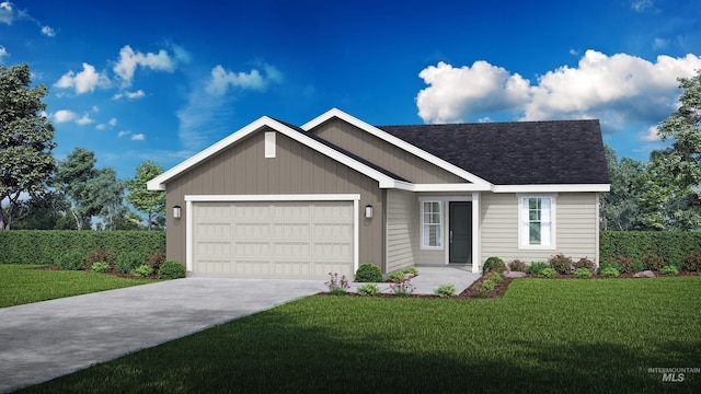 19144 Red Eagle Way, Caldwell, ID 83605 - view of front facade with a front yard, driveway, a garage, and roof with shingles