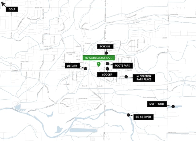 80 Cobblestone Ct, Middleton, ID 83644 - map of property with streets / nearby areas
