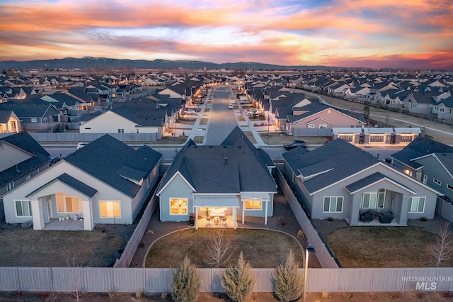 drone / aerial view with a residential view