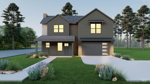 2930 W Neff St, Boise, ID 83703 - view of front of house featuring a shingled roof, a front yard, an attached garage, and concrete driveway