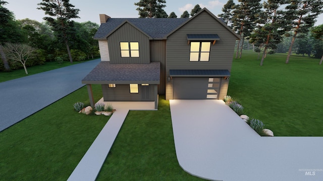 2930 W Neff St, Boise, ID 83703 - view of front of home with driveway, roof with shingles, a front yard, and a garage