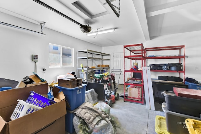 garage featuring a garage door opener