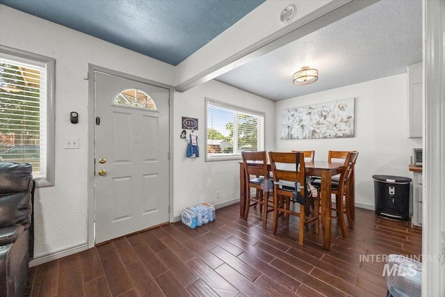 77 S Canyon St, Nampa, ID 83651 - entryway featuring dark wood-type flooring and a textured ceiling
