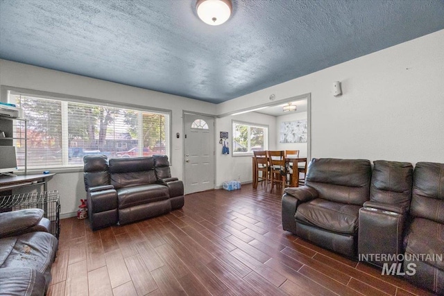 77 S Canyon St, Nampa, ID 83651 - living area with wood finished floors and a textured ceiling