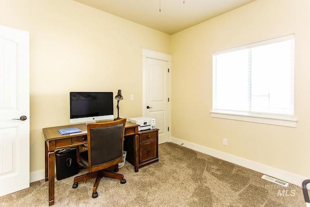 view of carpeted office