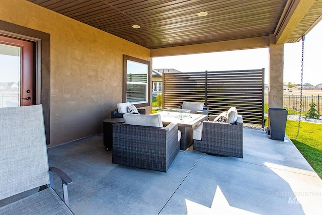 view of patio / terrace featuring an outdoor living space