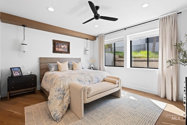 885 E Joplin Ln, Eagle, ID 83616 - bedroom with recessed lighting, wood finished floors, and ceiling fan