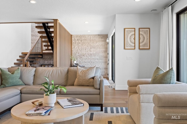 885 E Joplin Ln, Eagle, ID 83616 - living area with stairway, wood finished floors, and recessed lighting