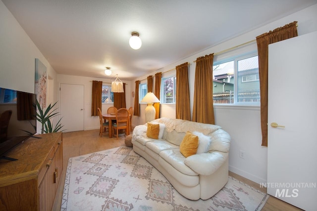 living room with light wood-style flooring