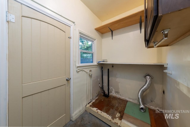 interior space with laundry area and hookup for an electric dryer