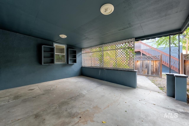 view of patio with stairs