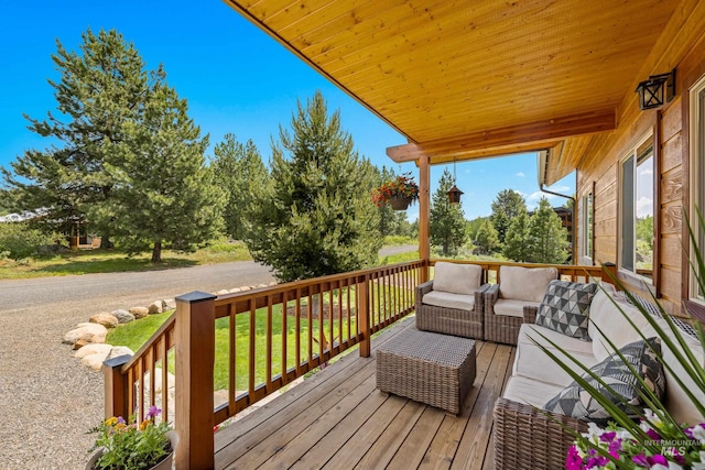 3383 Ridge Dr, Mccall, ID 83638 - wooden deck featuring an outdoor living space