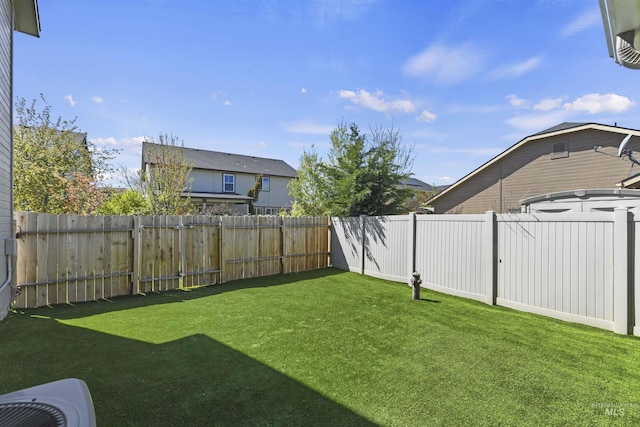 view of yard featuring a fenced backyard